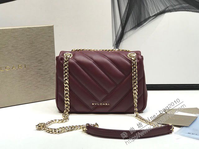 Bvlgari女包 寶格麗小號新品 幾何形狀鏈條斜挎包 Serpenti Cabocho肩包 287993  fyd1528